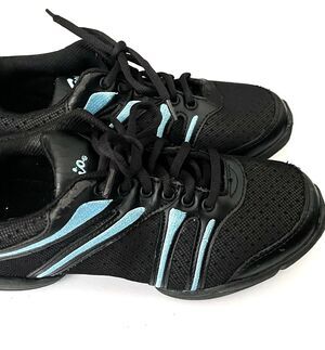 Capezio Bolt Dansneaker DS30 Women's  Black & Aqua Dance Shoe Sneaker Size 7